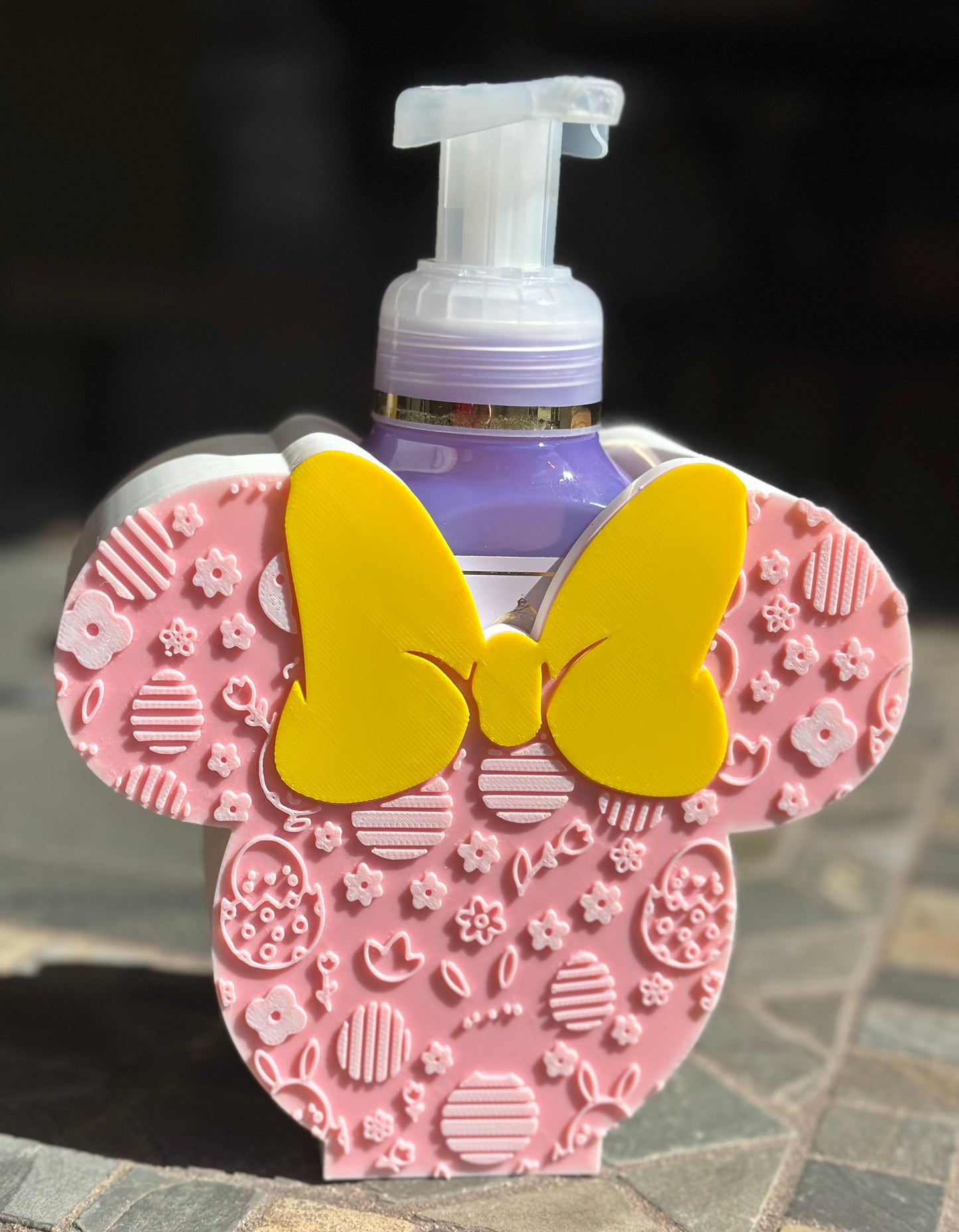 Springtime Minnie–Inspired Easter 3D Printed Soap Dispenser Holder – Fits Bath & Body Works Foaming Soap Bottles