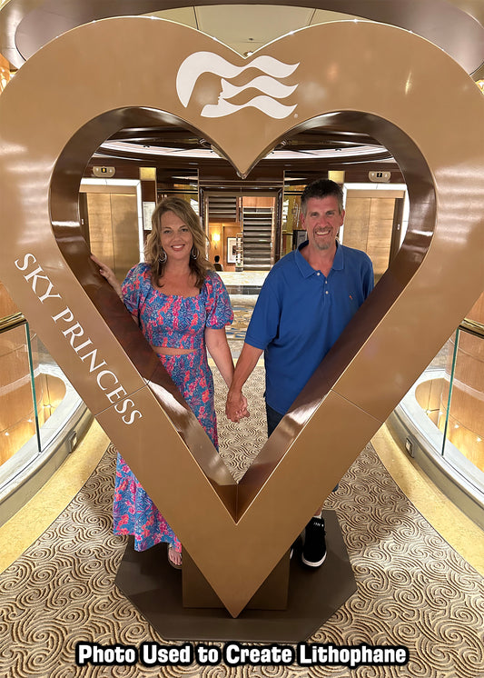 ❤️ Personalized Lighted Lithophane Photo Frame – 5x7 Heart Design | Perfect Valentine’s Day Gift