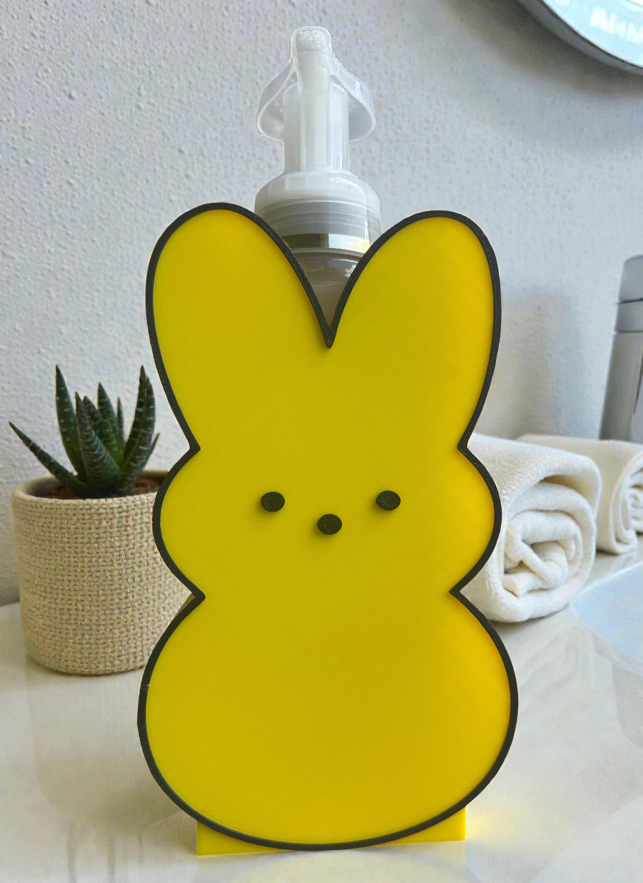 Peeps-Inspired Bunny 3D Printed Soap Dispenser Holder – Fits Bath & Body Works Foaming Soap Bottles
