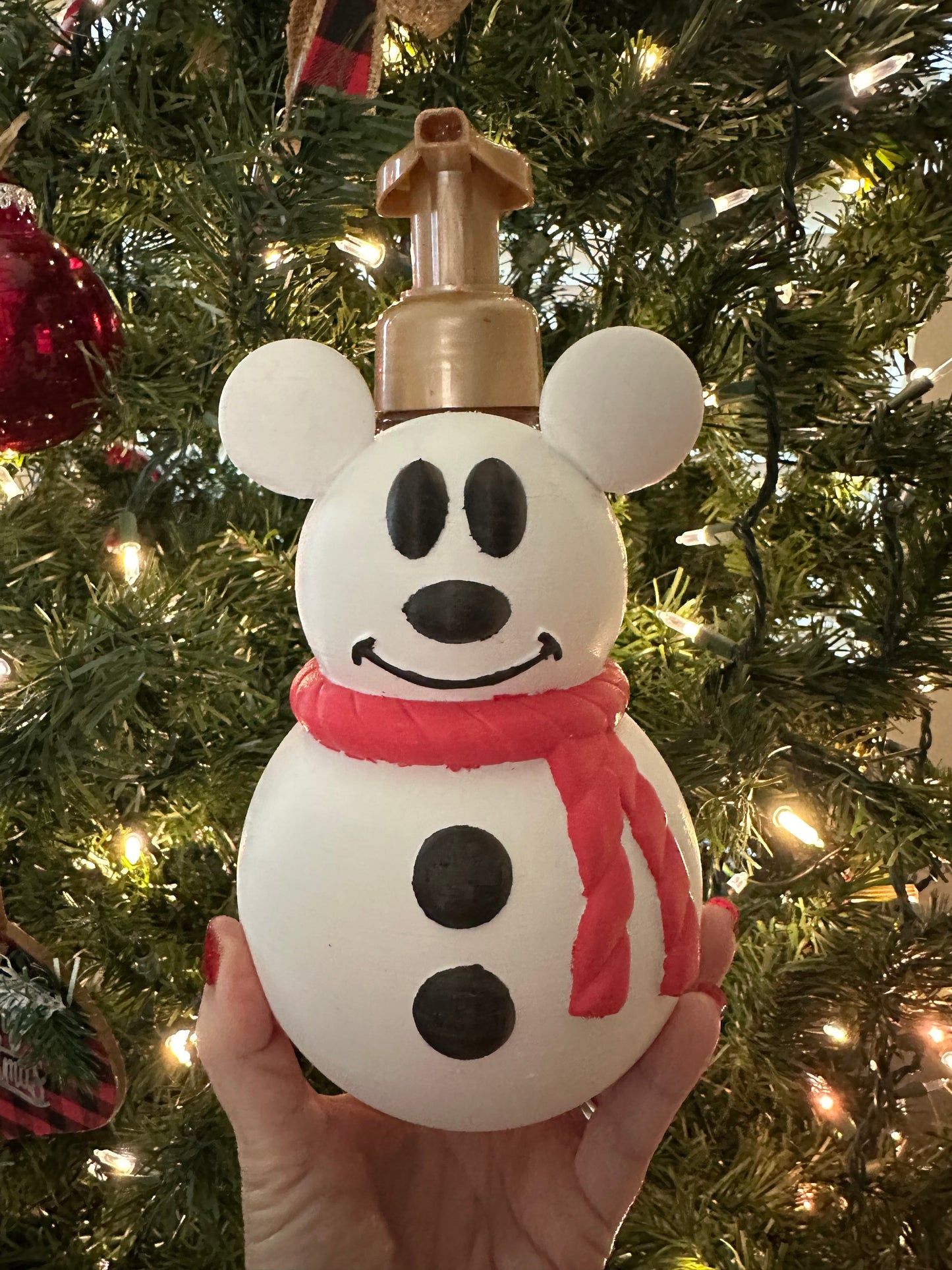 Mickey Snowman Foaming Soap Holder – Fits Bath & Body Works Soaps