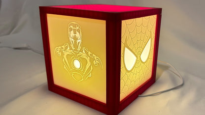 Marvel Heroes 3D Printed Lithophane Cube – Light Up Your Fandom