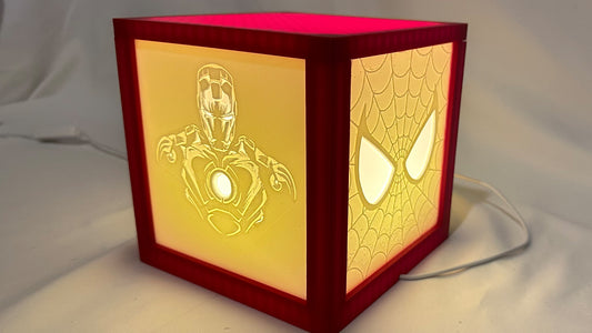 Marvel Heroes 3D Printed Lithophane Cube – Light Up Your Fandom