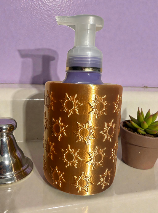 Tangled Sun–Inspired Foaming Soap Holder – Gold Disney-Inspired Bath Décor
