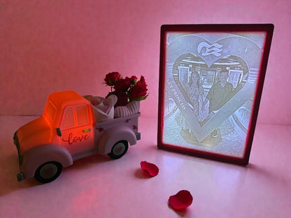 ❤️ Personalized Lighted Lithophane Photo Frame – 5x7 Heart Design | Perfect Valentine’s Day Gift