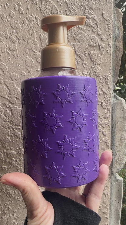 Tangled Sun–Inspired Foaming Soap Holder – Purple Disney-Inspired Bath Décor