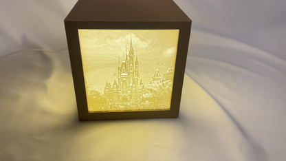 Walt Disney World Park Icons 3D Printed Lithophane Cube – Bring the Magic Home